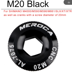 couvercle de pédalier M20 pour vtt, vis de pédalier en alliage d'aluminium CNC pour Shimano - Black