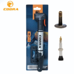 Mini pompe aluminium polyvalente Cobra 200 shrader presta avec support et vis