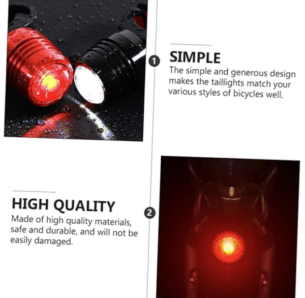 Kit Eclairage Avant et Arrière USB rechargeable bouton eclairage lumiere Lampe – Image 6