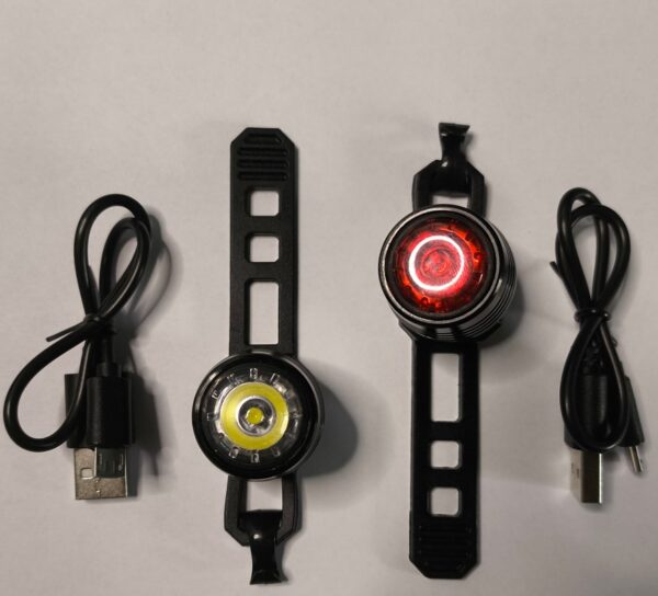 Kit Eclairage Avant et Arrière USB rechargeable bouton eclairage lumiere Lampe
