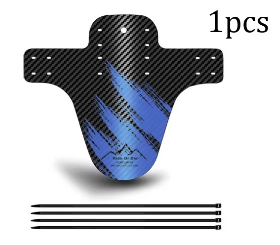 Bleu Mudguard Garde boue pour roues avant/arrière Noir une Pieces (1)